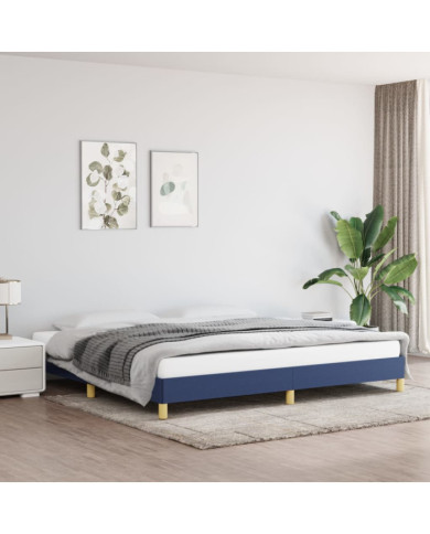 Cadre de lit sans matelas bleu 200x200 cm tissu | Mobilier & Déco