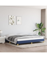 Cadre de lit sans matelas bleu 200x200 cm tissu | Mobilier & Déco