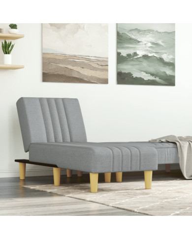 Chaise longue gris clair tissu | Mobilier & Déco