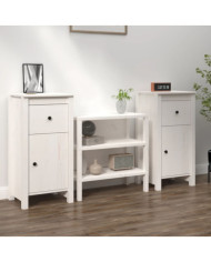 Buffets 2 pcs blanc 40x35x80 cm bois massif de pin | Mobilier & Déco