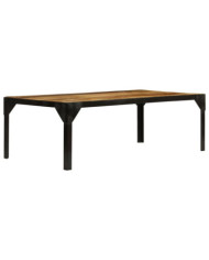Table basse Bois massif de manguier brut et acier 110 cm | Mobilier & Déco
