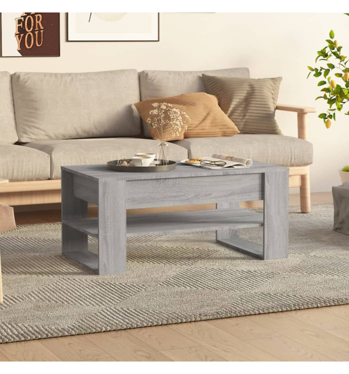 Table basse sonoma gris 102x55x45 cm bois d'ingénierie | Mobilier & Déco