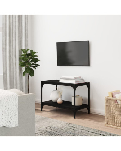 Meuble TV Noir 60x33x41 cm Bois d'ingénierie et acier | Mobilier & Déco