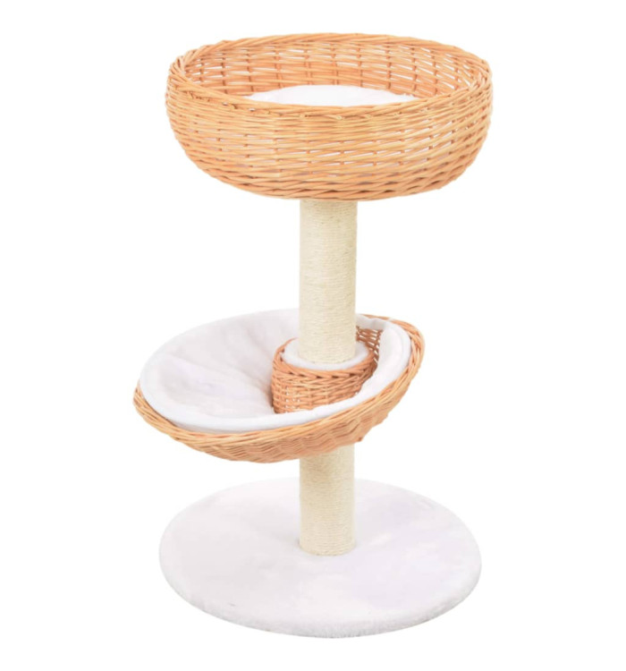 Arbre à chat avec griffoir en sisal Naturel Bois de saule | Mobilier & Déco
