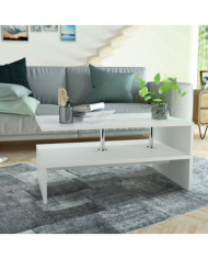 Table basse Bois d'ingénierie 90x59x42 cm Blanc | Mobilier & Déco