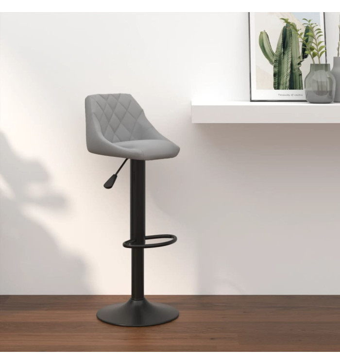 Tabouret de bar Gris clair Velours | Mobilier & Déco