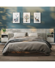 Tables de chevet murales 2 pcs Gris béton | Mobilier & Déco