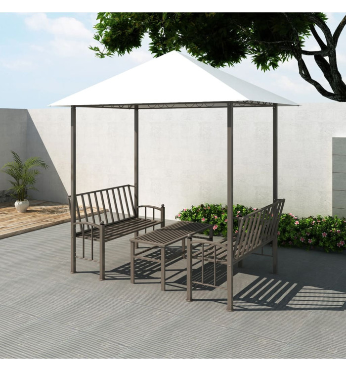 Pavillon de jardin avec table et bancs 2,5 x 1,5 x 2,4 m | Mobilier & Déco