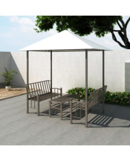 Pavillon de jardin avec table et bancs 2,5 x 1,5 x 2,4 m | Mobilier & Déco