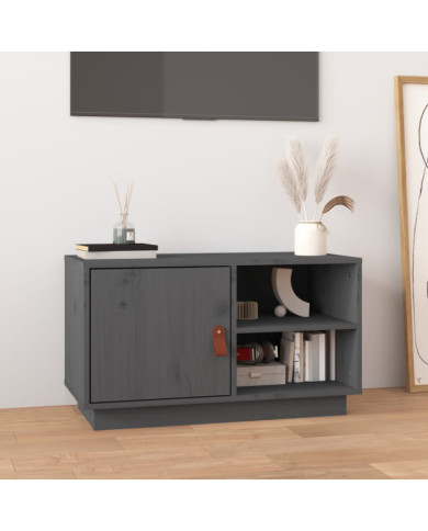 Meuble TV Gris 70x34x40 cm Bois de pin massif | Mobilier & Déco