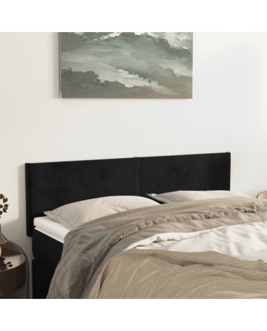 Têtes de lit 2 pcs Noir 72x5x78/88 cm Velours | Mobilier & Déco