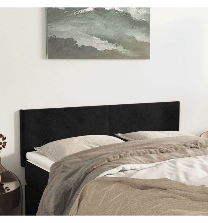 Têtes de lit 2 pcs Noir 72x5x78/88 cm Velours | Mobilier & Déco