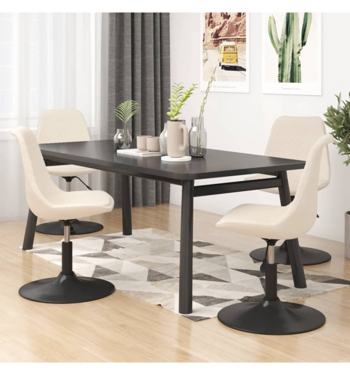 Chaises à manger pivotantes lot de 4 Crème Velours | Mobilier & Déco