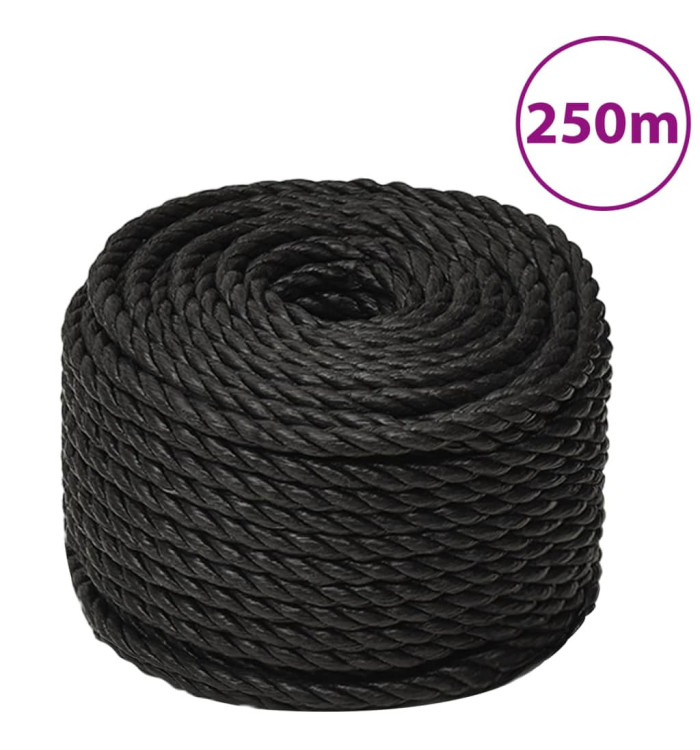 Corde de travail Noir 14 mm 250 m polypropylène | Mobilier & Déco