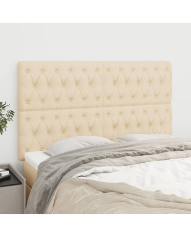 Têtes de lit 4 pcs Crème 72x7x78/88 cm Tissu | Mobilier & Déco