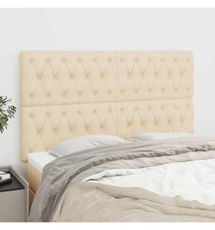 Têtes de lit 4 pcs Crème 72x7x78/88 cm Tissu | Mobilier & Déco