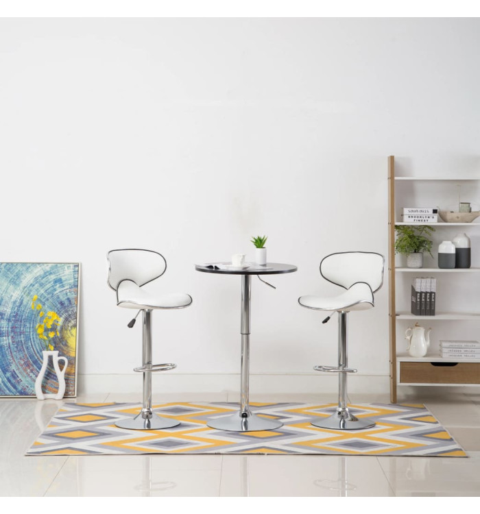 Tabourets de bar 2 pcs blanc similicuir | Mobilier & Déco