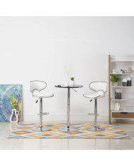 Tabourets de bar 2 pcs blanc similicuir | Mobilier & Déco