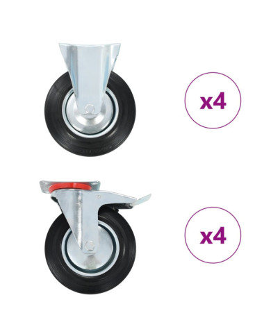 8 pcs Roulettes 200 mm | Mobilier & Déco