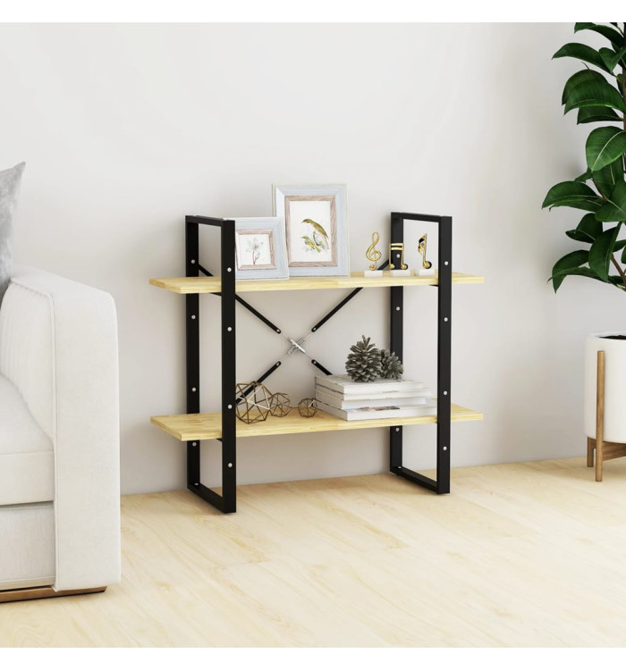 Bibliothèque à 2 niveaux 80x30x70 cm Bois de pin massif | Mobilier & Déco