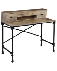 Bureau Bois de manguier massif et acier 110 x 50 x 96 cm | Mobilier & Déco
