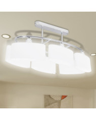 Plafonnier avec abat-jour en verre pour 6 ampoules E14 | Mobilier & Déco