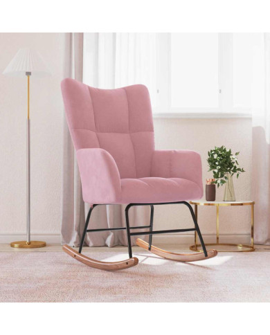 Chaise à bascule Rose Velours | Mobilier & Déco