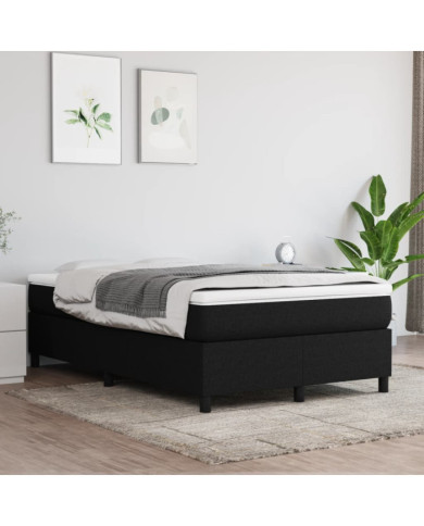 Sommier à lattes de lit avec matelas Noir 120x200 cm Tissu | Mobilier & Déco