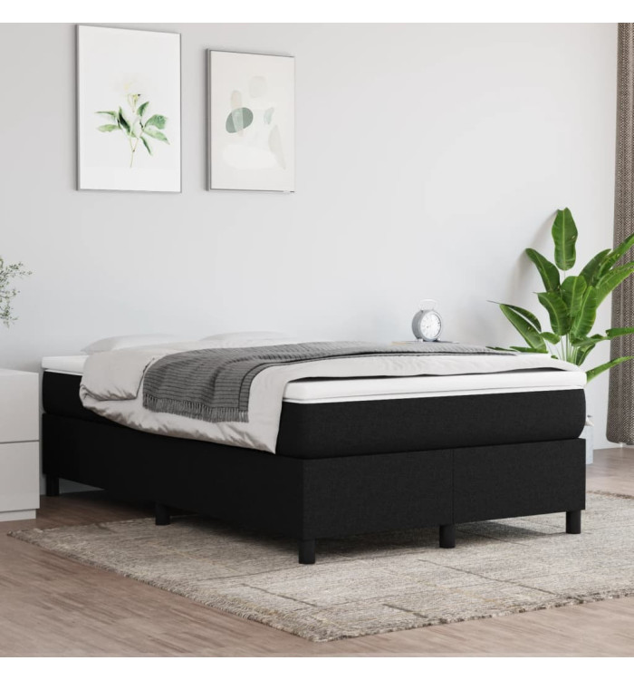 Sommier à lattes de lit avec matelas Noir 120x200 cm Tissu | Mobilier & Déco