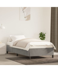 Cadre de lit sans matelas gris clair 90x200 cm velours | Mobilier & Déco