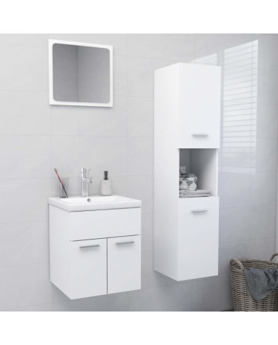 Ensemble de meubles de salle de bain Blanc Aggloméré | Mobilier & Déco