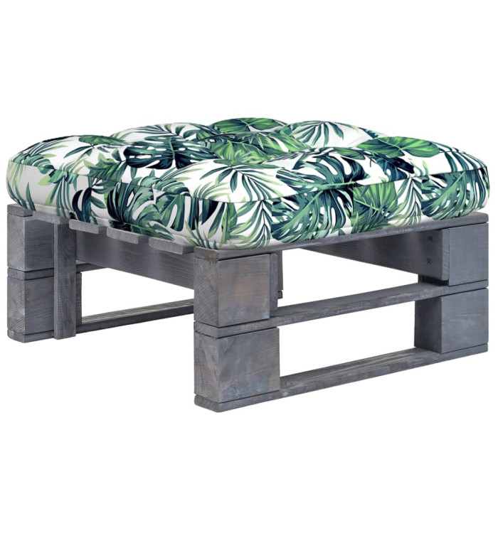 Pouf palette de jardin Bois de pin imprégné de gris | Mobilier & Déco