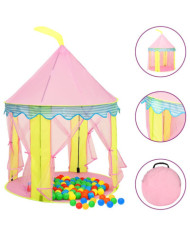 Tente de jeu pour enfants avec 250 balles Rose 100x100x127 cm | Mobilier & Déco