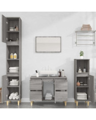 Ensemble de meubles de salle de bain 3 pcs Sonoma gris | Mobilier & Déco