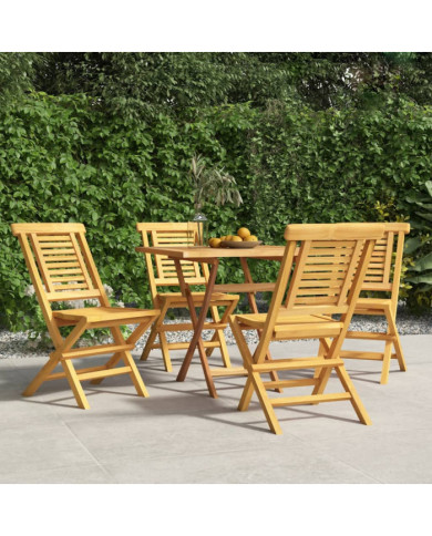 Chaises de jardin pliantes lot de 4 47x63x90cm bois massif teck | Mobilier & Déco