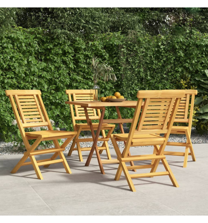 Chaises de jardin pliantes lot de 4 47x63x90cm bois massif teck | Mobilier & Déco