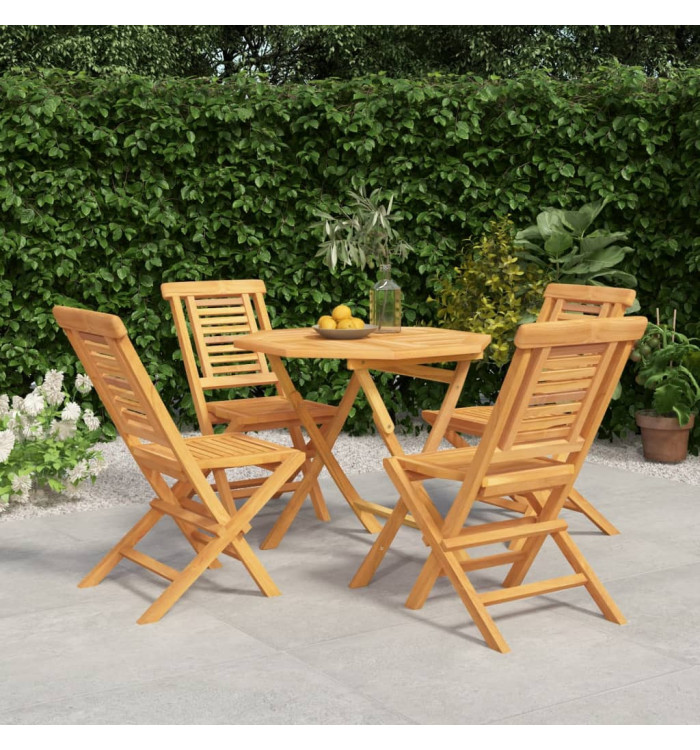 Ensemble à manger de jardin 5 pcs Bois de teck massif | Mobilier & Déco
