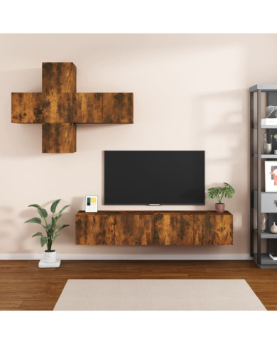 Ensemble de meubles TV 7 pcs Chêne fumé Bois d'ingénierie | Mobilier & Déco