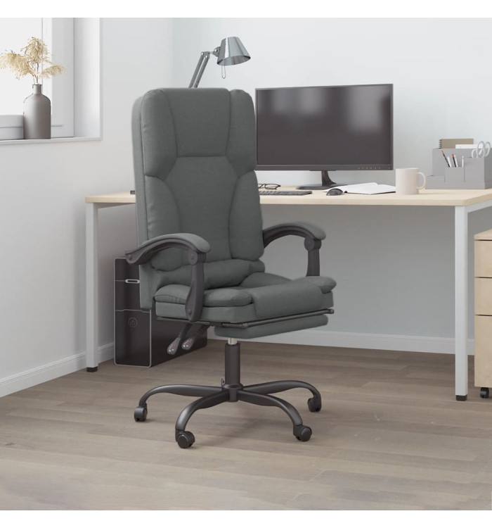 Fauteuil de massage inclinable de bureau Gris foncé Tissu | Mobilier & Déco