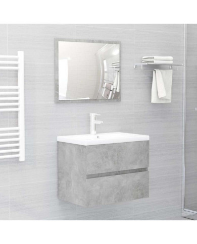 Ensemble de meubles de salle de bain 2 pcs gris béton | Mobilier & Déco