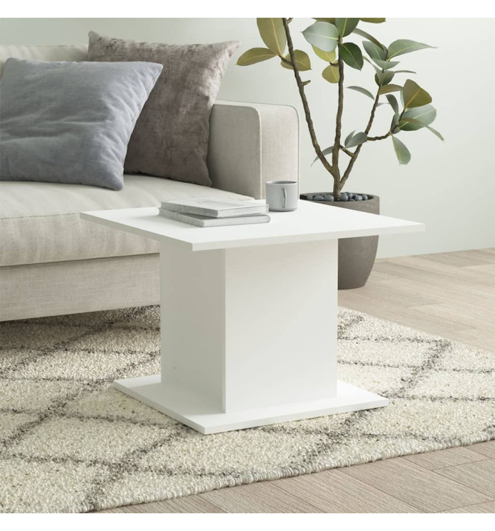 Table basse blanc 55,5x55,5x40 cm bois d'ingénierie | Mobilier & Déco