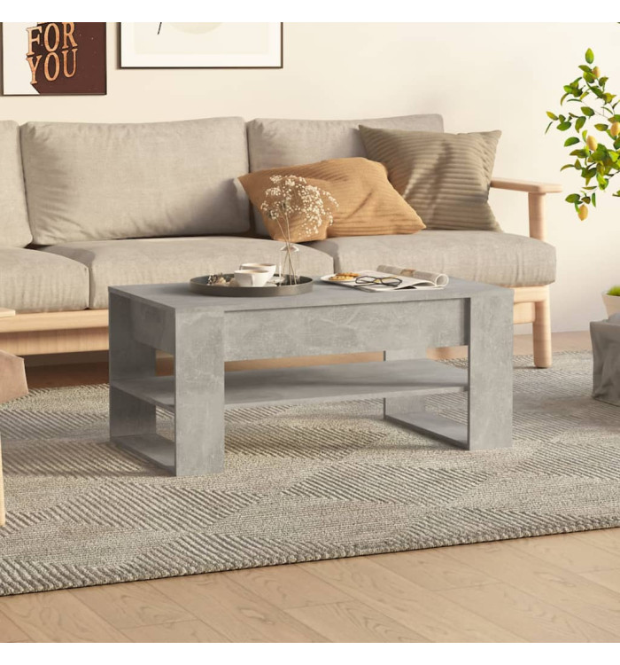 Table basse Gris béton 102x55x45 cm Bois d'ingénierie | Mobilier & Déco