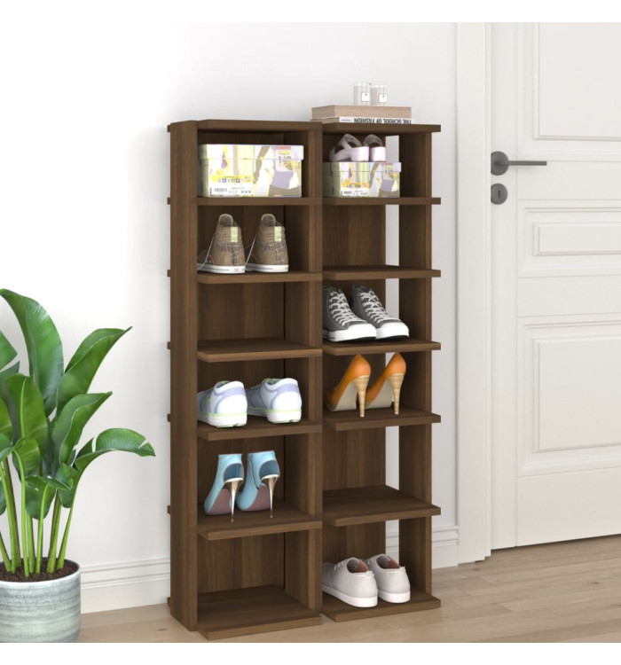 Étagères à chaussures 2 pcs Chêne marron 27,5x27x102 cm | Mobilier & Déco