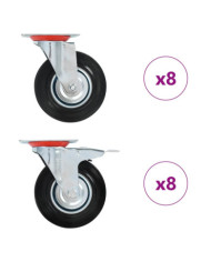 16 pcs Roulettes pivotantes 125 mm | Mobilier & Déco