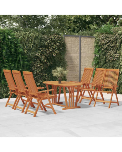 Ensemble à manger de jardin 7 pcs Bois d'eucalyptus massif | Mobilier & Déco