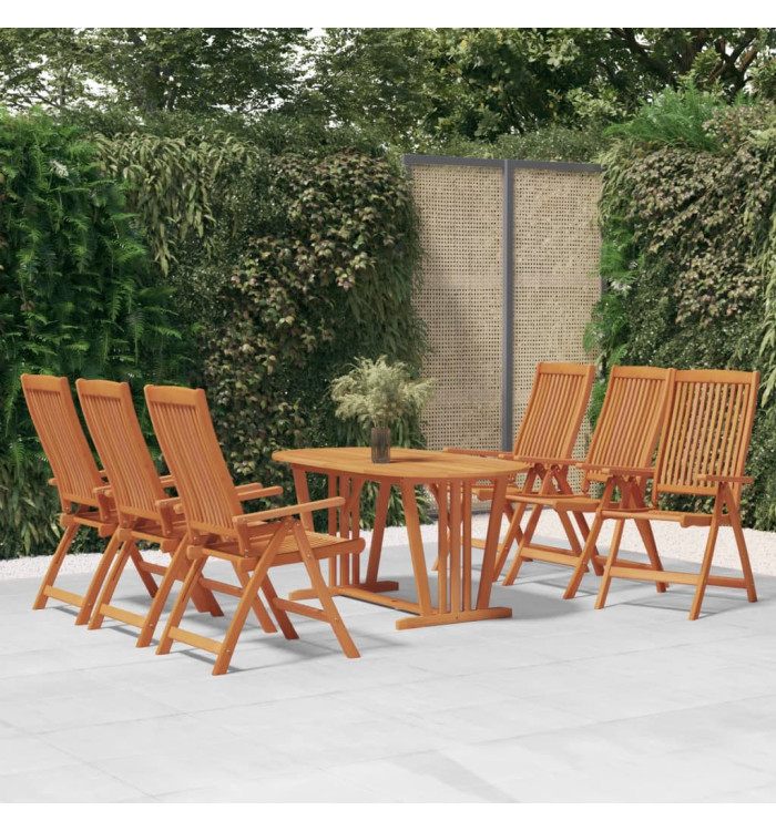 Ensemble à manger de jardin 7 pcs Bois d'eucalyptus massif | Mobilier & Déco