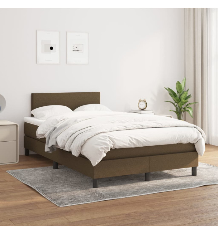 Sommier à lattes de lit avec matelas Marron foncé 120x200 cm | Mobilier & Déco