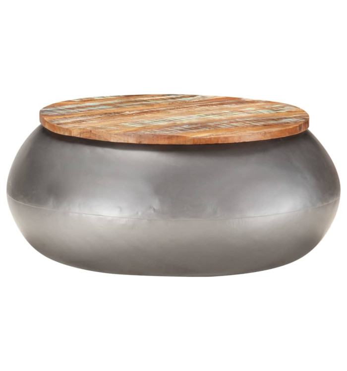 Table basse Gris 68x68x30 cm Bois de récupération solide | Mobilier & Déco