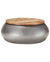 Table basse Gris 68x68x30 cm Bois de récupération solide | Mobilier & Déco
