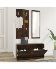 Ensemble d'armoires à chaussures 3-en-1 Chêne fumé | Mobilier & Déco